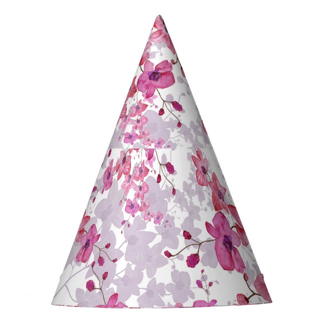 Orchid: singular red beauty. party hat (Front)