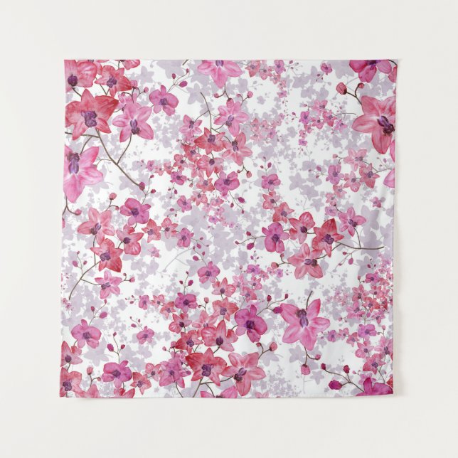 Orchid: singular red beauty. tapestry (Front)