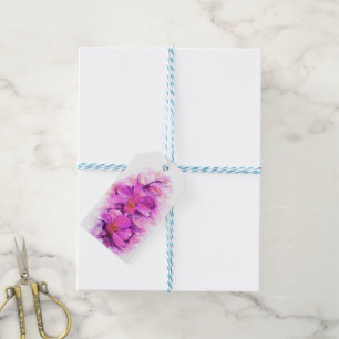 Orchid stylised purple pink named wedding gift tag