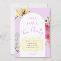 Orchid Tea Party Invitation