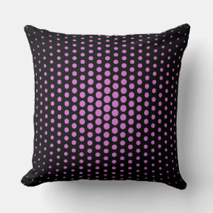 Orchid Techno Dots Modern Black Cushion