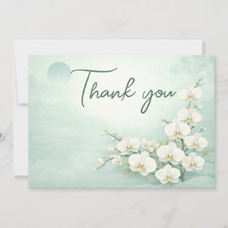 Orchid Thank You Card – Ivory White Floral Design