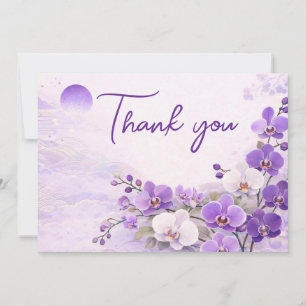 Orchid Thank You Card – Purple Floral Design