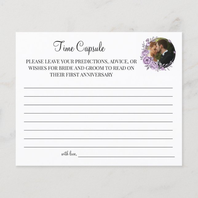 Orchid Time Capsule wedding anniversary card (Front)