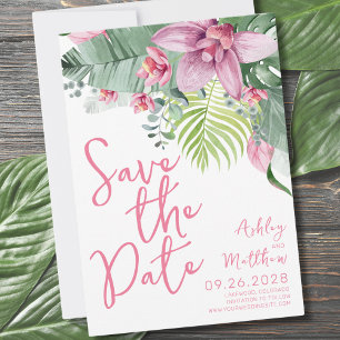 Orchid Tropical Wedding Save The Date