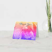 Orchid Up Close Rainbow Flower Thank You Card