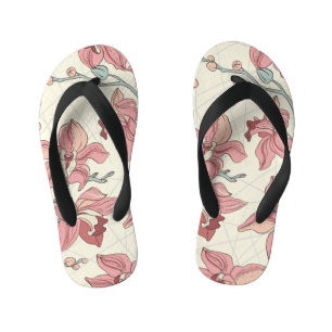Orchid Vintage Pattern: Elegant Paper Kid's Jandals