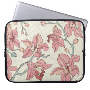 Orchid Vintage Pattern: Elegant Paper Laptop Sleeve