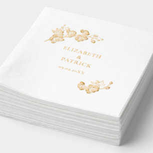 Orchid Vows Ivory Formal Classic Formal Wedding Foil Napkins