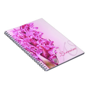 Orchid watercolor art personalised pink notebook