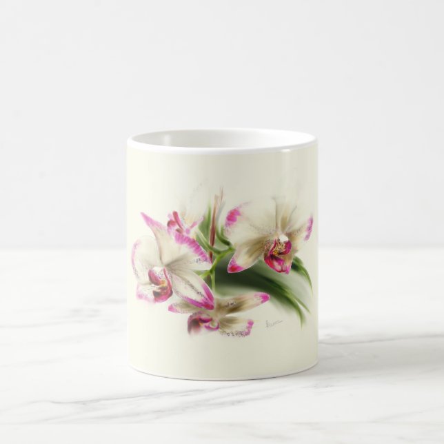 orchid watercolor, phalaenopsis - coffee mug (Center)
