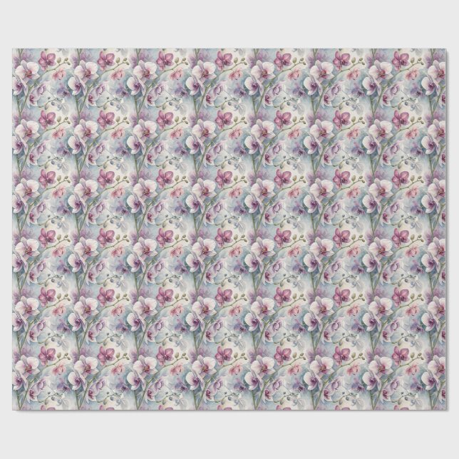Orchid Watercolor Wrapping Paper (Flat)