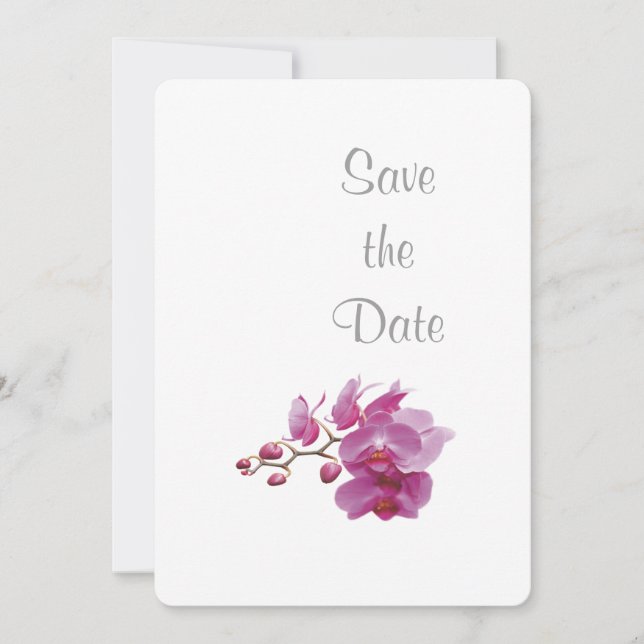 Orchid Wedding Day Theme Save the Date (Front)