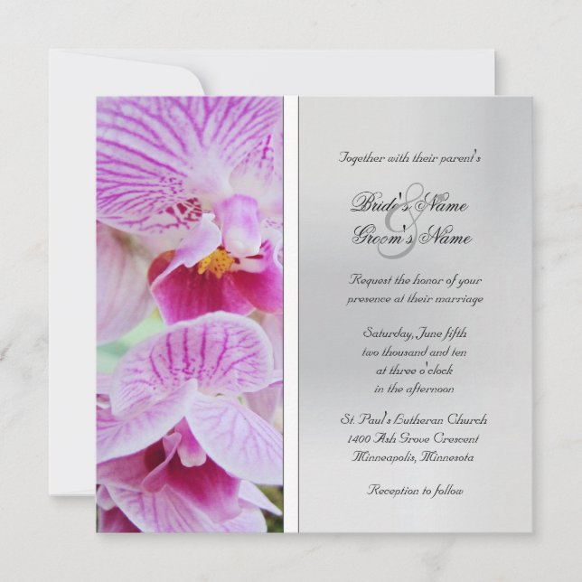 Orchid Wedding Invitation (Front)