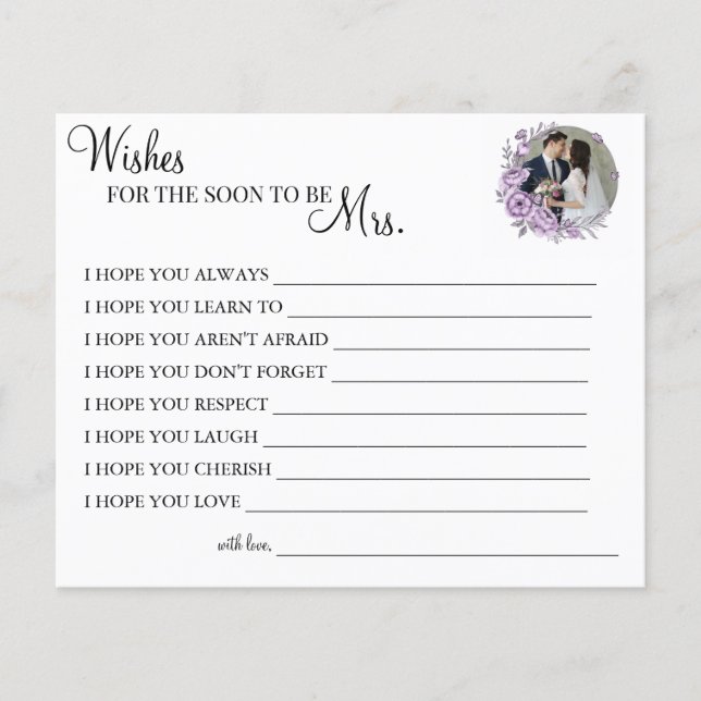 Orchid Wishes for the Soon to be Mrs card (Front)