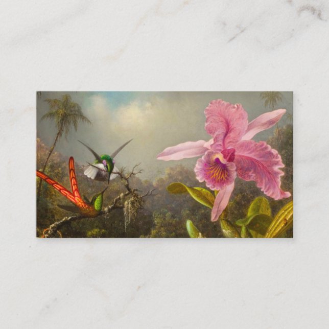 Orchid with Two Hummingbirds Heade Enclosure Card (Front)