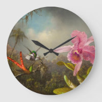 Orchid with Two Hummingbirds Heade