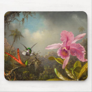 Orchid with Two Hummingbirds Heade Mouse Pad