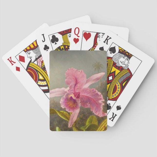 Orchid with Two Hummingbirds Heade Playing Cards (Back)