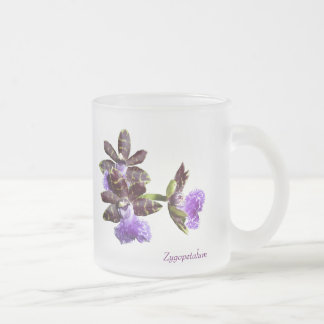 Orchid Zygopetalum Frosted Glass Coffee Mug
