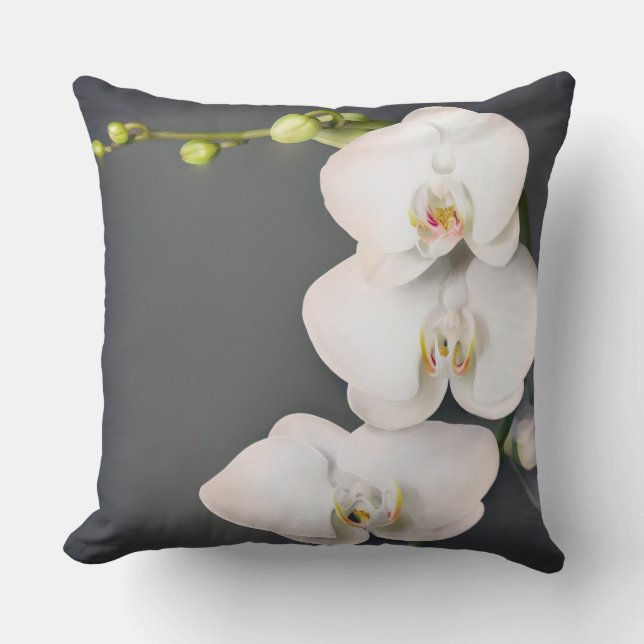 Orchidaceae (white orchids ) cushion (Front)