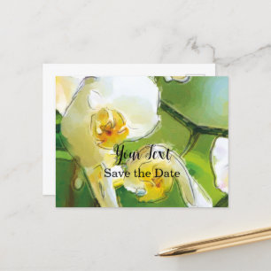 Orchidee white - watercolor design   postcard