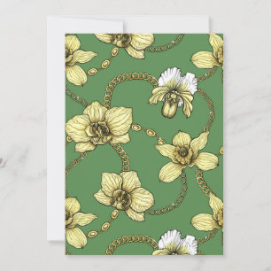 Orchids and chains, yellow and kelly green