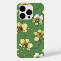 Orchids and chains, yellow and kelly green