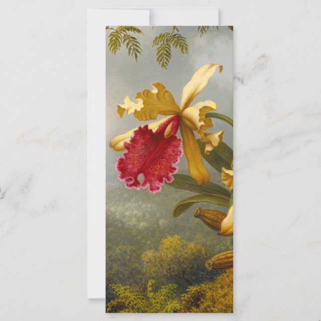 Orchids and Hummingbird Heade Card (Front)