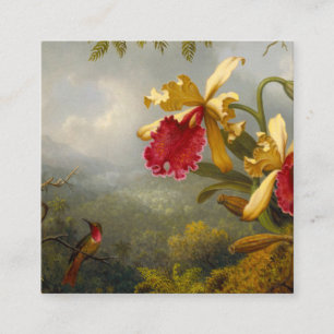 Orchids and Hummingbird Heade Enclosure Card