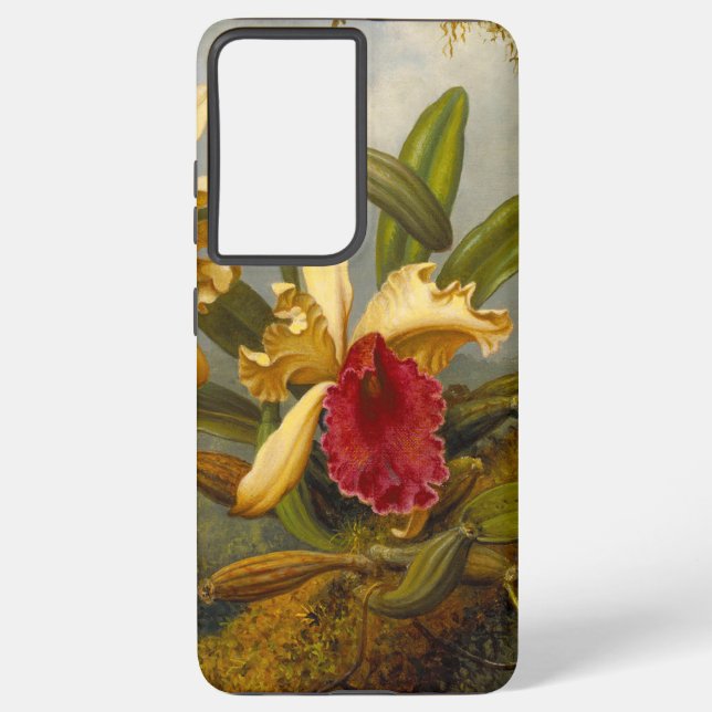 Orchids and Hummingbird Heade Samsung Galaxy S21 Ultra Case (Back)
