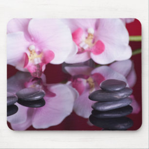 Orchids and Spa Stones Mousepad