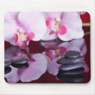 Orchids and Spa Stones Mousepad