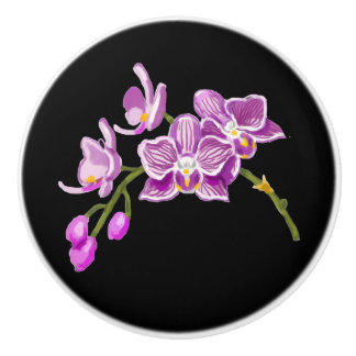 Orchids Ceramic Knob