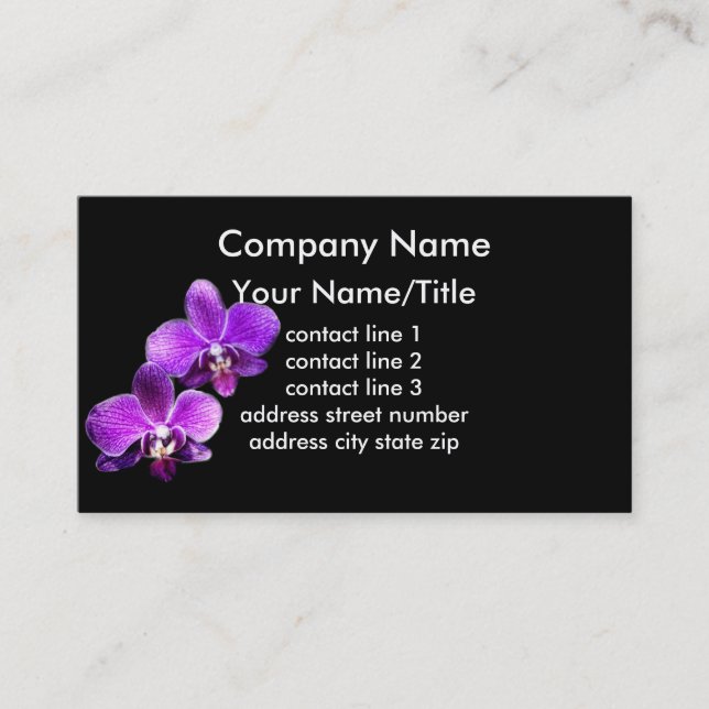 orchids custom business card template (Front)
