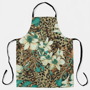 Orchids Floral Watercolor Seamless Illustration Apron