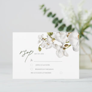 Orchids Frame Elegant Tropical Wedding RSVP Card
