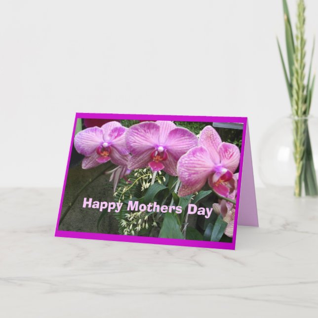 Orchids, Happy Mothers Day Card (Front)