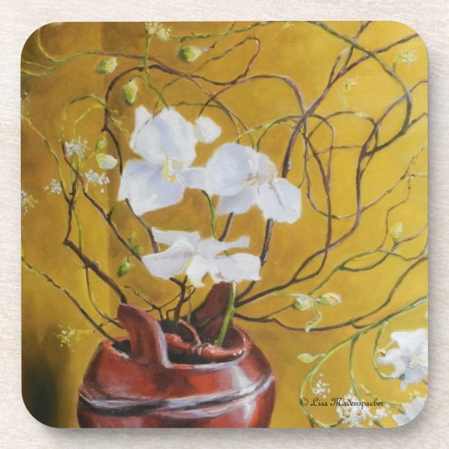 Orchids in a Brown Vase Coasters (Front)