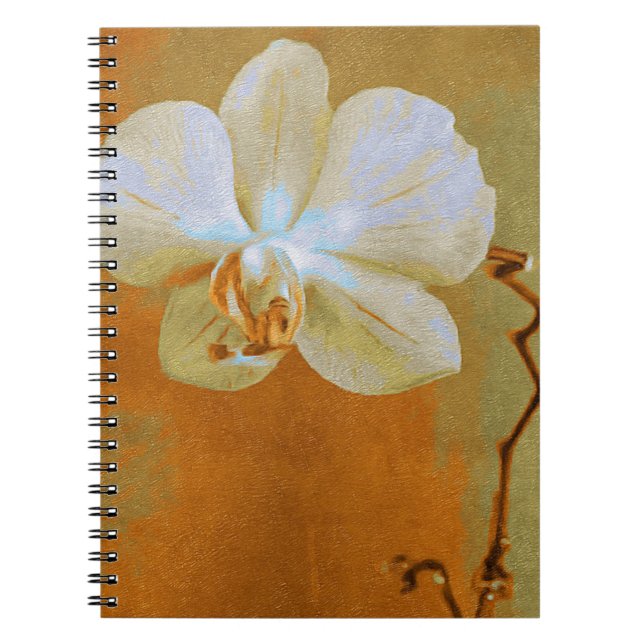 Orchids in Shades of Orange Spiral Notebook (Front)
