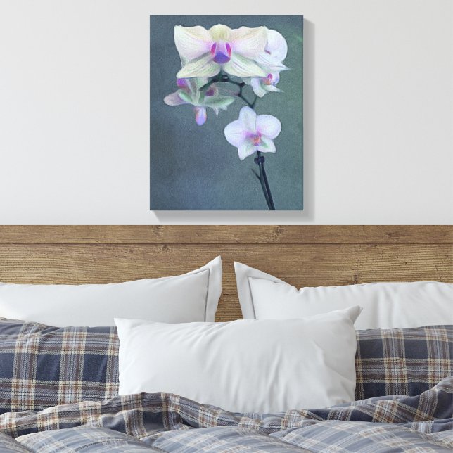Orchids in Shades of Purple Canvas Print (Insitu(Bedroom))