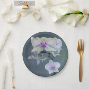 Orchids in Shades of Purple Paper Plate