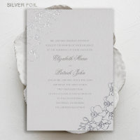 Orchids Ivory Foil Formal Traditional Wedding