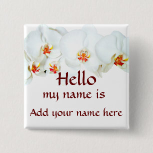 Orchids Love_ 15 Cm Square Badge