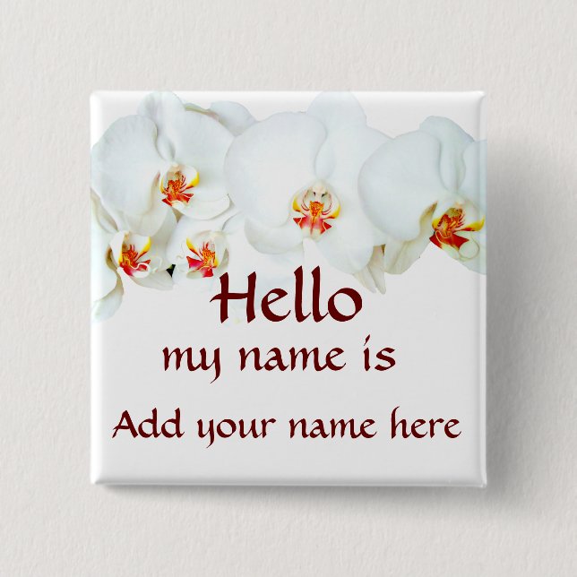 Orchids Love_ 15 Cm Square Badge (Front)