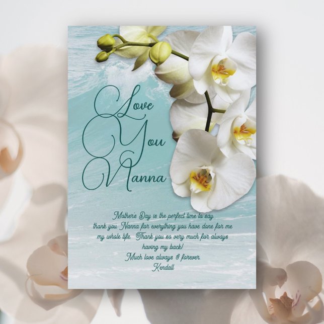 Orchids Mothers Day Nanna Message Magnetic Cards (Creator Uploaded)