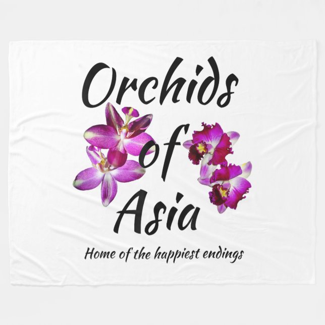 Orchids of Asia Fleece Blanket (Front (Horizontal))