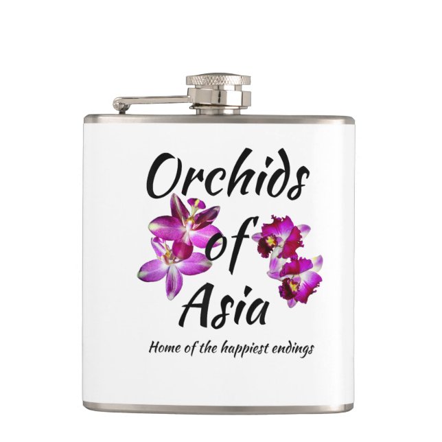 Orchids of Asia Hip Flask (Front)