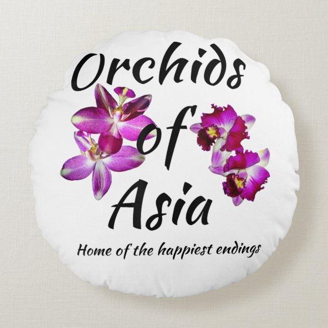 Orchids of Asia Round Cushion (Front)