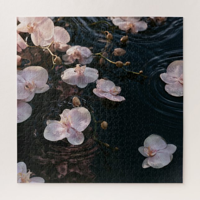 Orchids on Still Water Jigsaw Puzzle (Vertical)